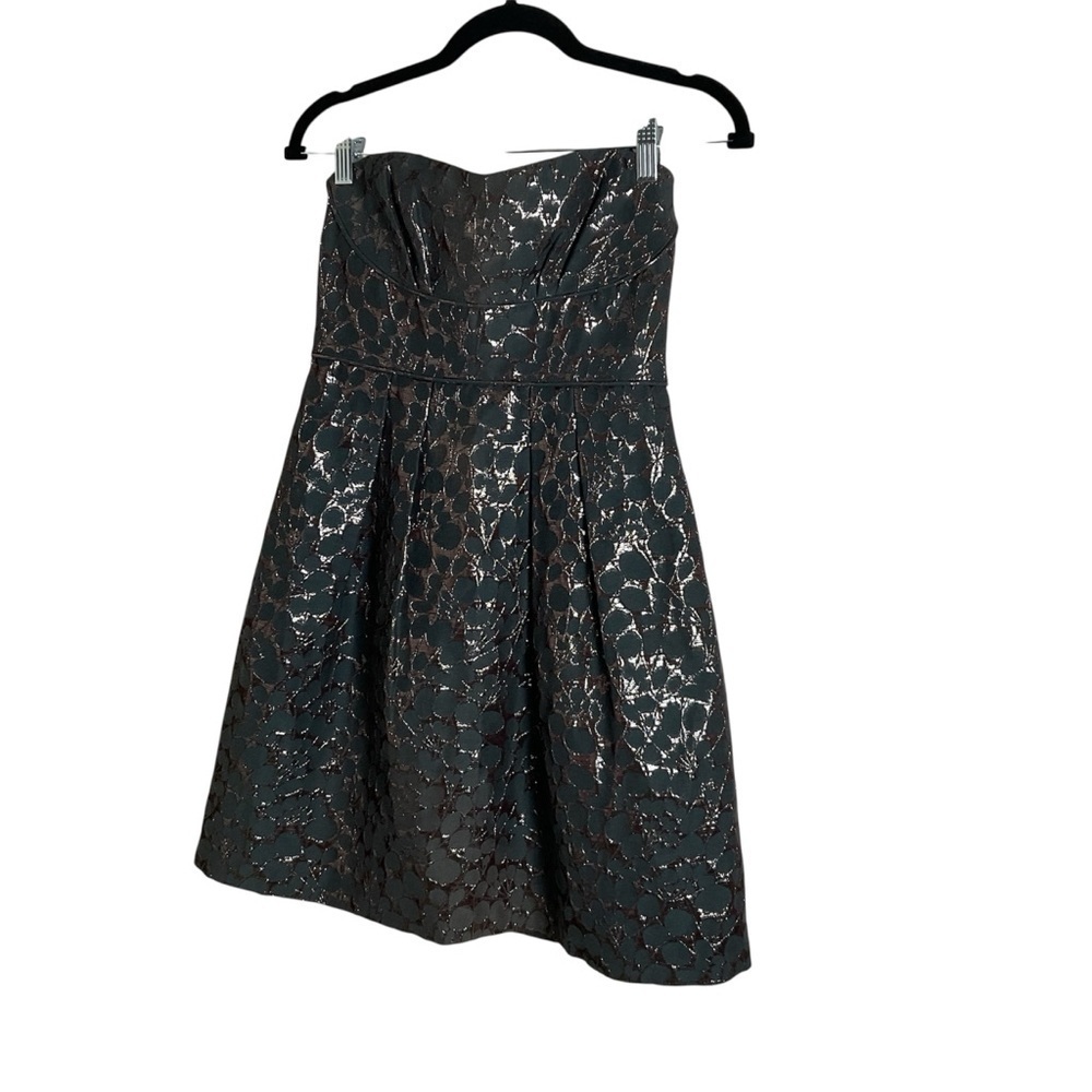 BCBGMaxAzria Metallic Jacquard "Eve" Strapless Dress - NWT size 4 - Picture 11 of 11